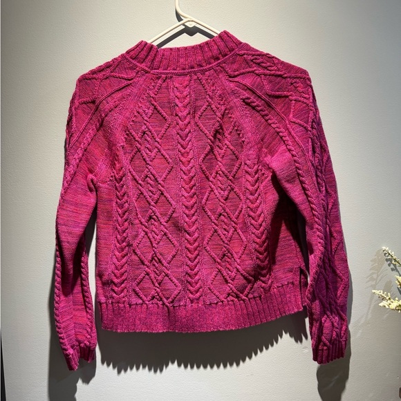 GAP Magenta Cable Knit Sweater - Picture 3 of 6
